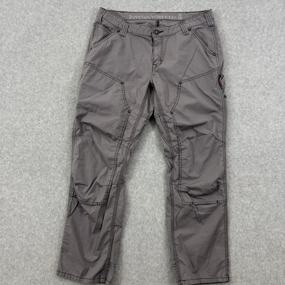 Dovetail Pants Womens 10 Gray Anna Ultra Light Trail Pant Double Knee Ripstop 34